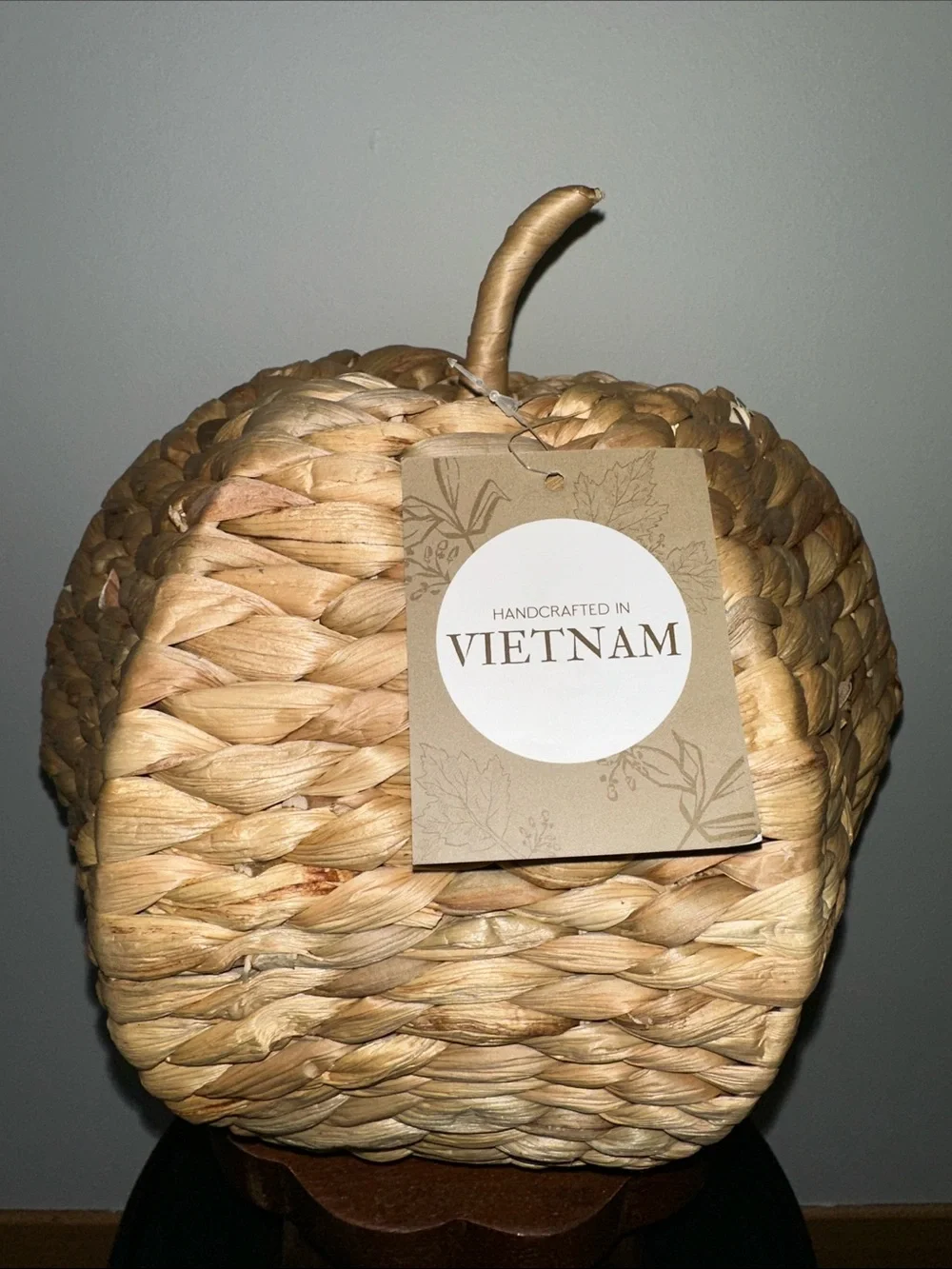 Woven Seagrass Decorative Pumpkin - Natural Straw Color
